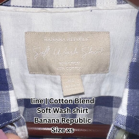 💙 Banana Republic Soft Wash Cotton Check Blouse – Size XS - Picture 7 of 7